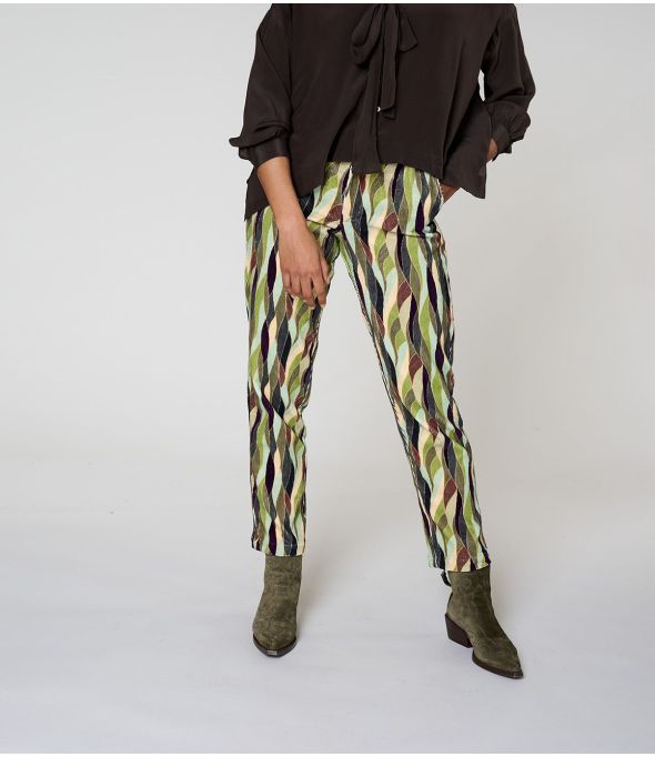 LENY FLAMA GREEN Hose aus Viskose - - Storiatipic