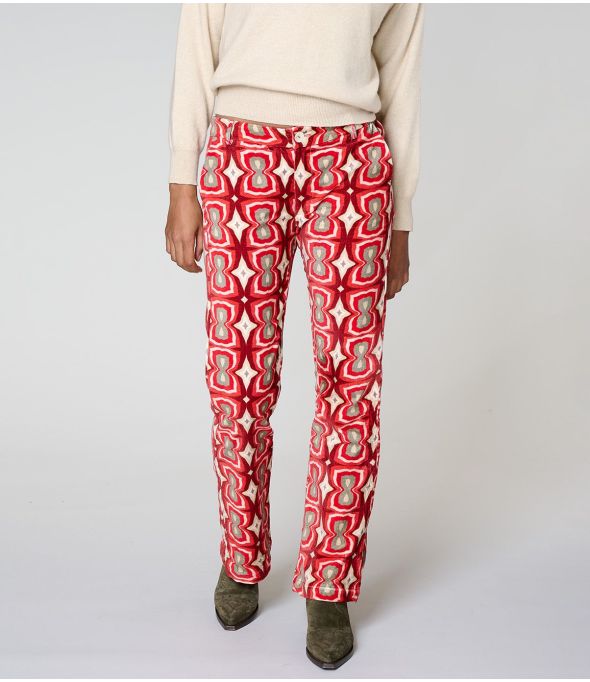 SASHA KHAN PANTALONE ROSSO IN COTONE - - Storiatipic