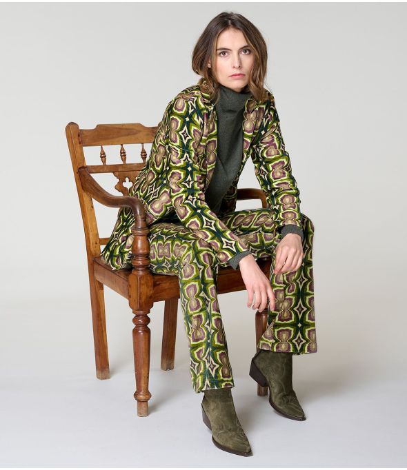 SASHA KHAN PANTALONE VERDE IN COTONE - - Storiatipic