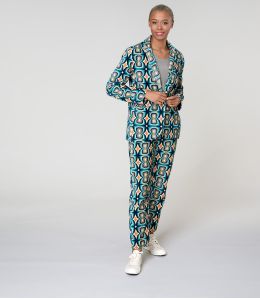 LENY KHAN BLEU PANTALON en Coton - - Storiatipic LENY KHAN BLEU PANTALON en Coton - - Storiatipic