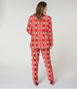 LENY KHAN ROUGE PANTALON en Coton - - Storiatipic LENY KHAN ROUGE PANTALON en Coton - - Storiatipic