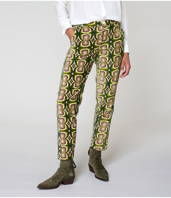 LENY KHAN PANTALONE VERDE IN COTONE - - Storiatipic