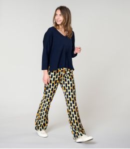SASHA KUMI MARINE PANTALON en Coton - - Storiatipic SASHA KUMI MARINE PANTALON en Coton - - Storiatipic
