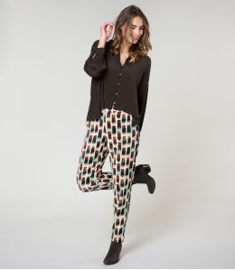 LENY KUMI PLUM KATOENEN BROEK - - Storiatipic LENY KUMI PLUM KATOENEN BROEK - - Storiatipic