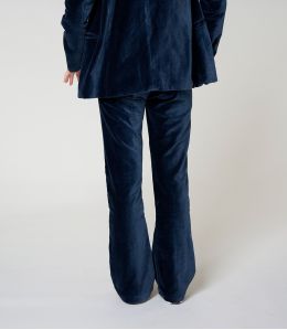 SASHA VELOURS UNI MARINE PANTALON en Coton - - Storiatipic SASHA VELOURS UNI MARINE PANTALON en Coton - - Storiatipic