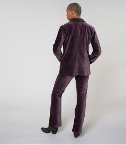 PANTALONE SASHA IN VELLUTO DI COTONE TINTA UNITA PRUGNA - - Storiatipic PANTALONE SASHA IN VELLUTO DI COTONE TINTA UNITA PRUGNA - - Storiatipic