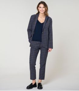 PAULE TARTAN BLEU VESTE en Coton - - Storiatipic PAULE TARTAN BLEU VESTE en Coton - - Storiatipic