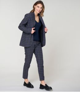 PAULE TARTAN BLEU VESTE en Coton - - Storiatipic PAULE TARTAN BLEU VESTE en Coton - - Storiatipic