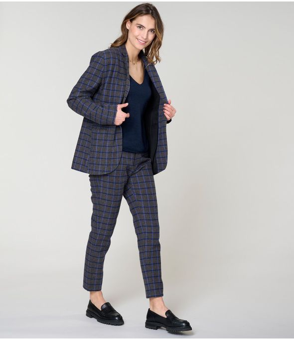 PAULE GIACCA IN COTONE TARTAN BLU - - Storiatipic