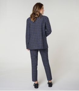 PAULE TARTAN BLEU VESTE en Coton - - Storiatipic PAULE TARTAN BLEU VESTE en Coton - - Storiatipic