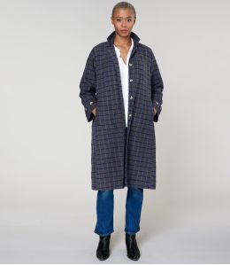 GUSTAVE CAPPOTTO IN COTONE TARTAN BLU - - Storiatipic GUSTAVE CAPPOTTO IN COTONE TARTAN BLU - - Storiatipic