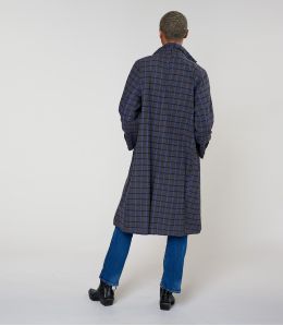 GUSTAVE CAPPOTTO IN COTONE TARTAN BLU - - Storiatipic GUSTAVE CAPPOTTO IN COTONE TARTAN BLU - - Storiatipic