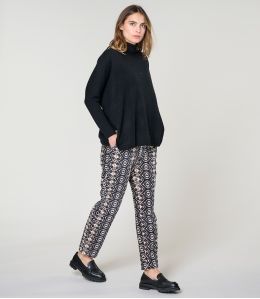 LENY BELEM PANTALONE NERO IN COTONE - - Storiatipic LENY BELEM PANTALONE NERO IN COTONE - - Storiatipic