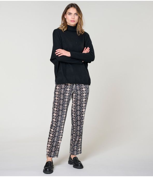 LENY BELEM PANTALONE NERO IN COTONE - - Storiatipic