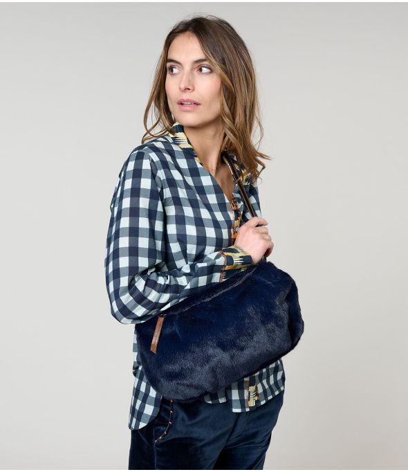 MEDIUM NAVY FUR FANNY PACK Tasche aus Polyester - - Storiatipic