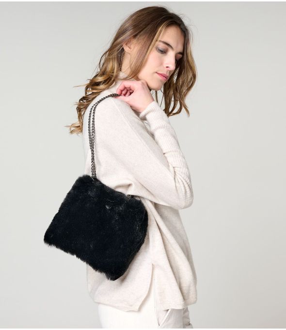 ALICE FUR ZWARTE KLEINE TAS in polyester - - Storiatipic