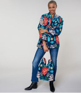DODO BOTANIC BORSA GRANDE IN COTONE NAVY - - Storiatipic DODO BOTANIC BORSA GRANDE IN COTONE NAVY - - Storiatipic