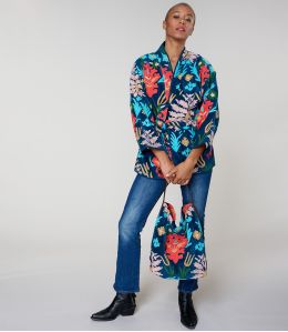 DODO BOTANIC BORSA GRANDE IN COTONE NAVY - - Storiatipic DODO BOTANIC BORSA GRANDE IN COTONE NAVY - - Storiatipic