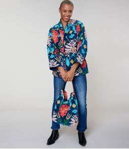 DODO BOTANIC BORSA GRANDE IN COTONE NAVY - - Storiatipic DODO BOTANIC BORSA GRANDE IN COTONE NAVY - - Storiatipic
