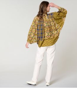 COCO DOLORES GRÜNE BLUSE AUS BAUMWOLLE - - Storiatipic COCO DOLORES GRÜNE BLUSE AUS BAUMWOLLE - - Storiatipic