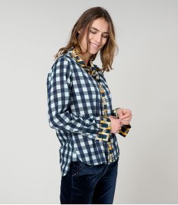 Camisa de algodón FRAN CHECK NAVY - - Storiatipic Camisa de algodón FRAN CHECK NAVY - - Storiatipic