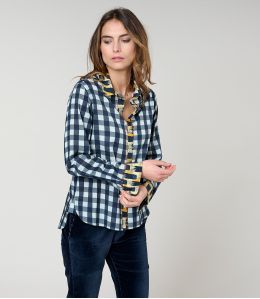 Camisa de algodón FRAN CHECK NAVY - - Storiatipic Camisa de algodón FRAN CHECK NAVY - - Storiatipic
