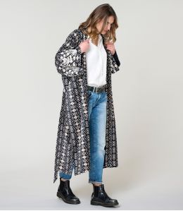 KIMONO BELEM NOIR KIMONO en Coton - - Storiatipic KIMONO BELEM NOIR KIMONO en Coton - - Storiatipic