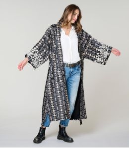 KIMONO BELEM NOIR KIMONO en Coton - - Storiatipic KIMONO BELEM NOIR KIMONO en Coton - - Storiatipic