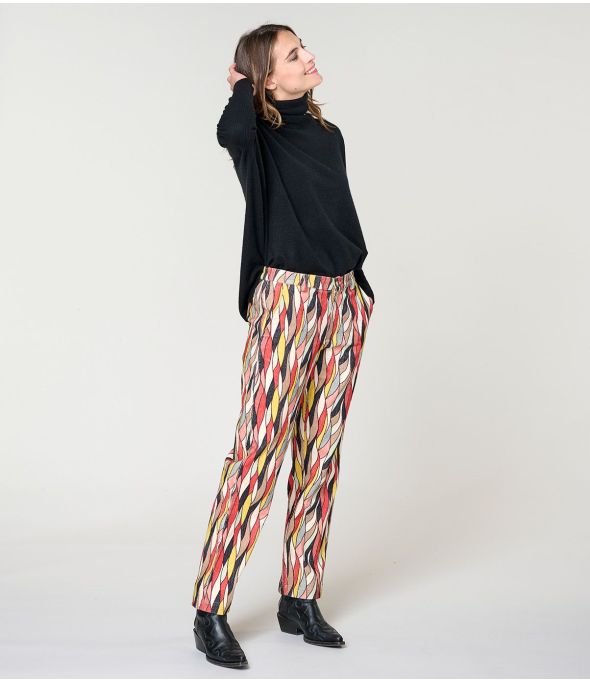 LENY FLAMA RODE Viscose broek - - Storiatipic