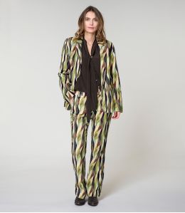 LOU FLAMA GROEN Viscose Jas - - Storiatipic LOU FLAMA GROEN Viscose Jas - - Storiatipic