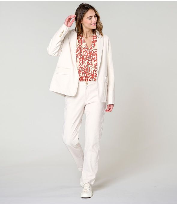LOU VELOURS UNI ECRU VESTE en Viscose - - Storiatipic