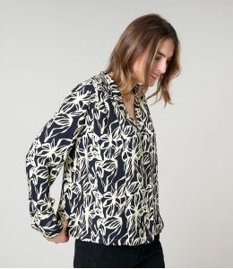 SARA PASTEL ZWARTE BLOUSE in viscose - - Storiatipic SARA PASTEL ZWARTE BLOUSE in viscose - - Storiatipic
