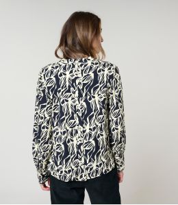SARA PASTEL NOIR BLOUSE en Viscose - - Storiatipic SARA PASTEL NOIR BLOUSE en Viscose - - Storiatipic