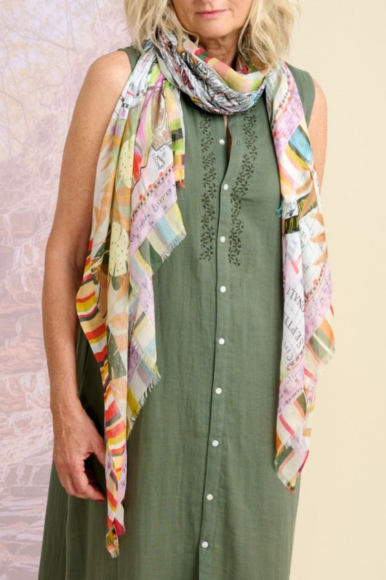FLORIDA Modal silk scarf for women 100 x 180 CM - - Storiatipic