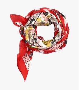 ARIEL Cotton scarf, Women's Silk 100x100 cm Storiatipic - 5
