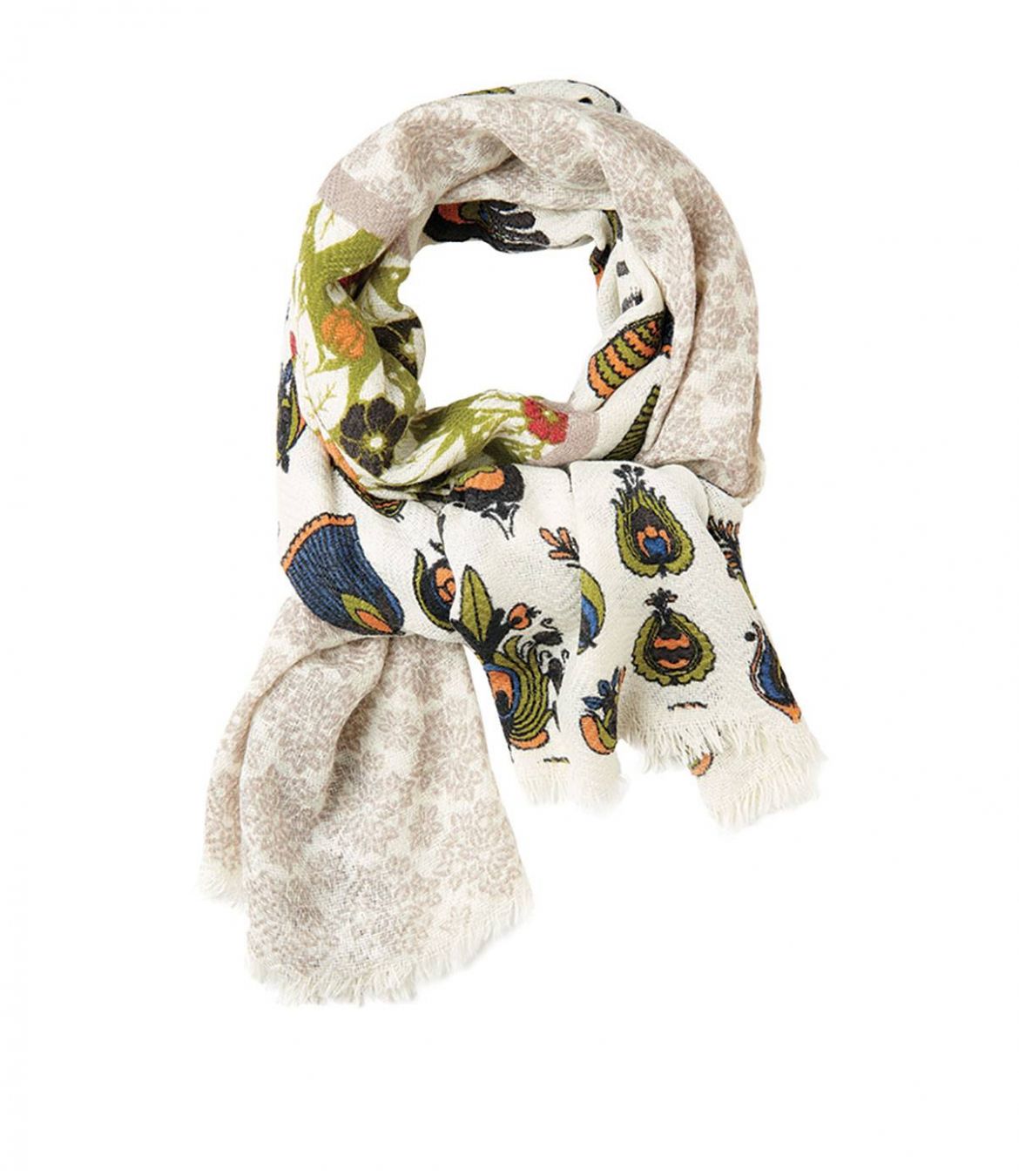 BASILIC Wool scarf, Women's Silk 75x190 cm Storiatipic - 1