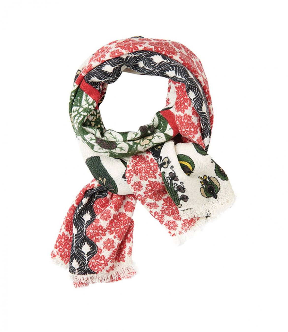 BASILIC Wool scarf, Women's Silk 75x190 cm Storiatipic - 2