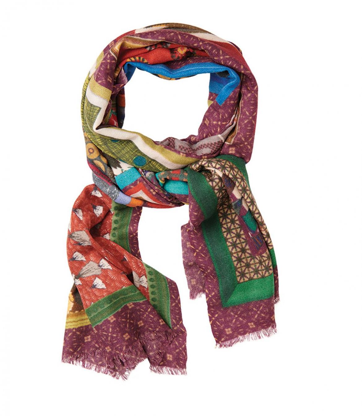 ELECTRIC Wool scarf, Women's Silk 70x190 cm Storiatipic - 1