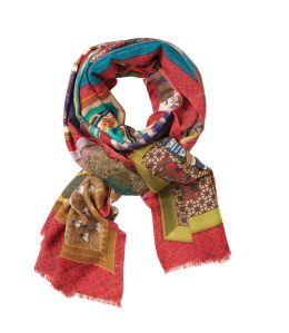 ELECTRIC Wool scarf, Women's Silk 70x190 cm Storiatipic - 2