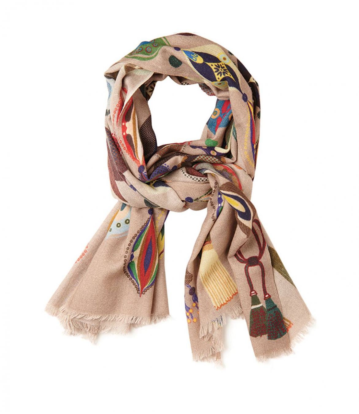 ICONIC Wool scarfs, Women's Silk 70x190 cm Storiatipic - 1