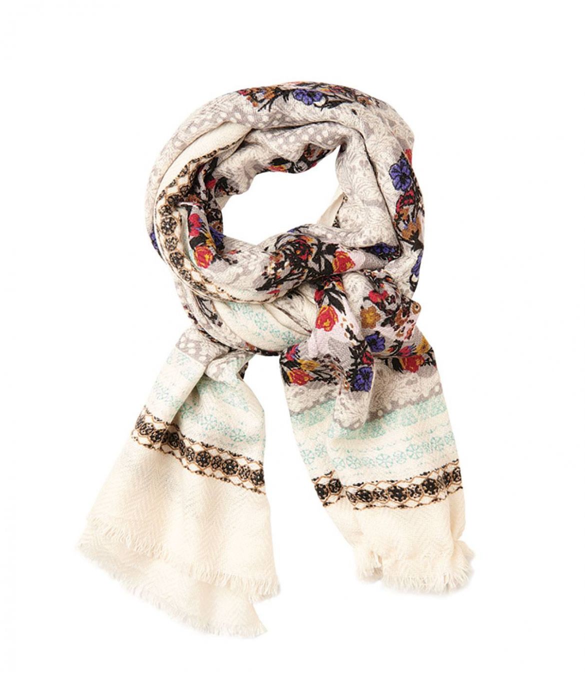 ROMANTIC Wool scarf, Women's Silk 75x190 cm Storiatipic - 1