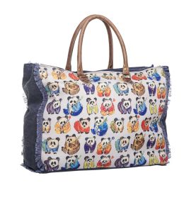 TRAVEL Travel bag in Polyester, Cotton, Leather for Women 50x40x20 cm Storiatipic - 3