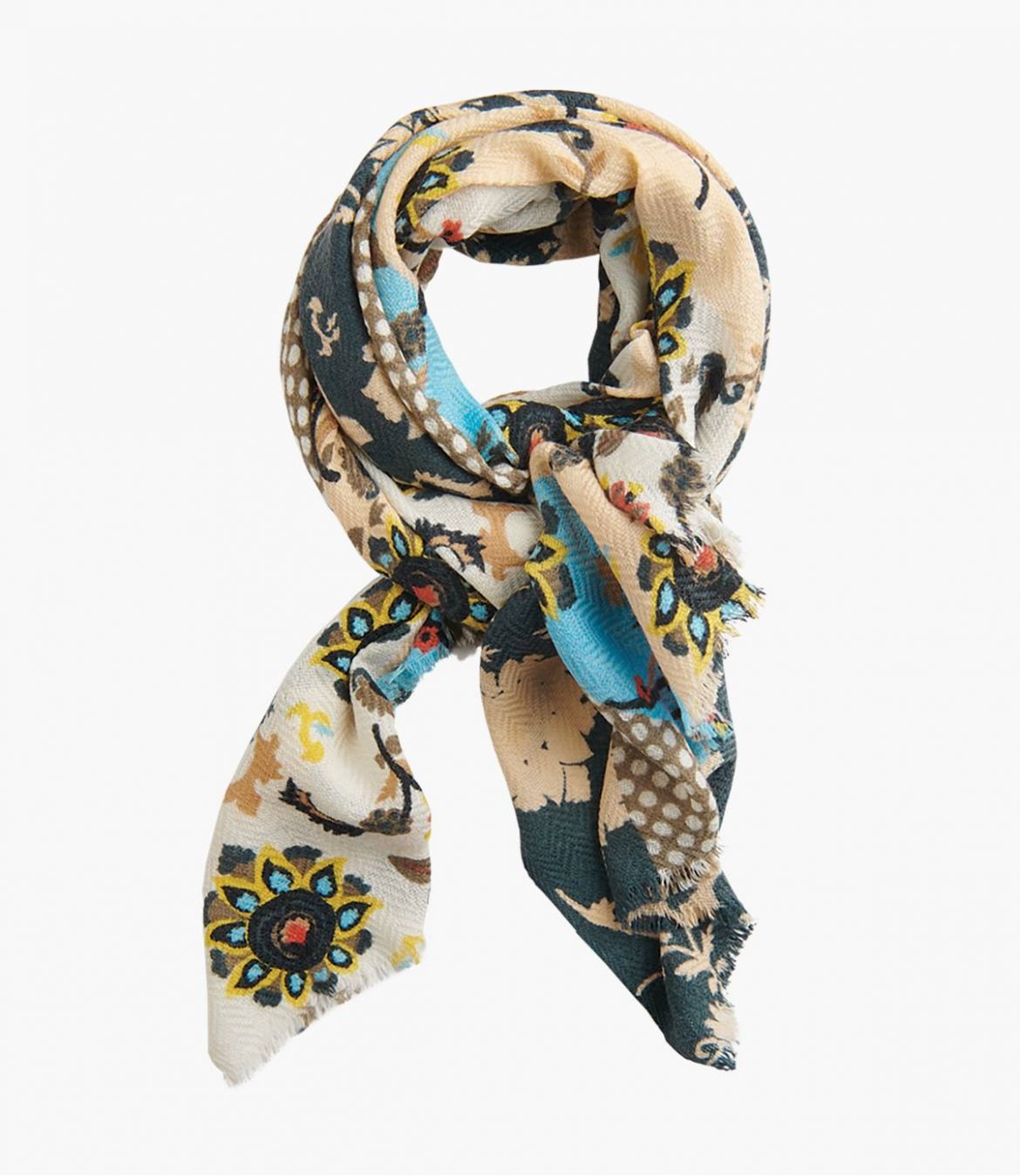 CALINE Wool scarf, Women's Silk 75x190 cm Storiatipic - 1