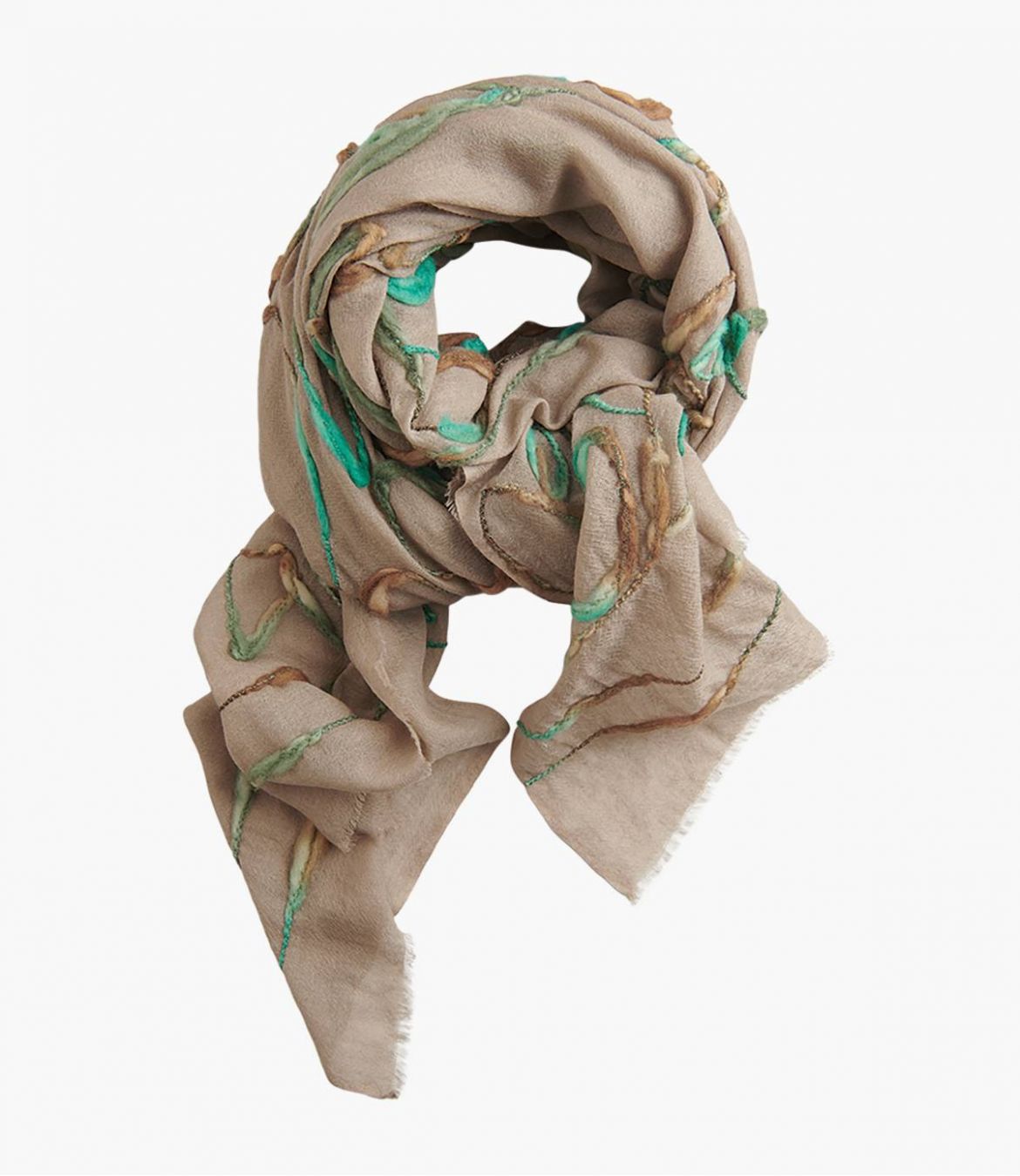 FELINE Wool scarf, Acrylic for Women 100x200 cm Storiatipic - 1