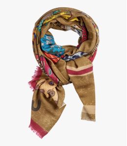 DEMY Wool scarf, Women's Silk 70x190 cm Storiatipic - 3