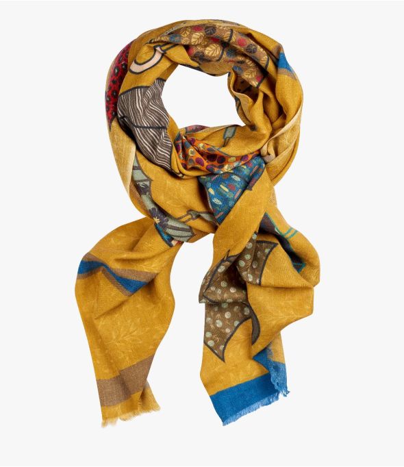 DEMY Echarpe en Laine, Soie pour Femme 70x190 cm - - Storiatipic