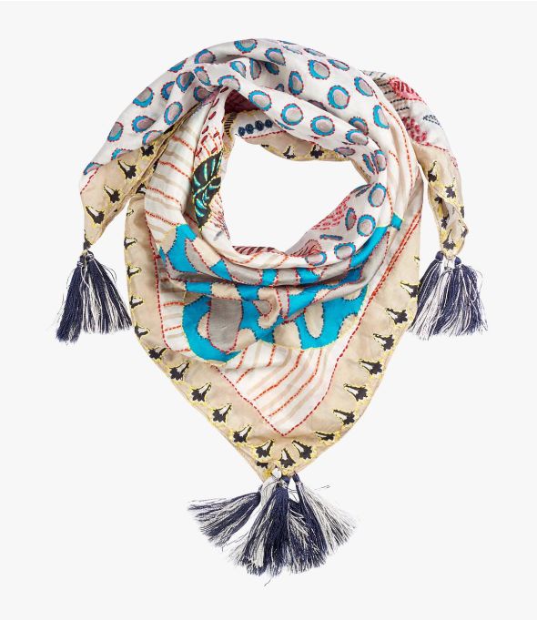 Pañuelo de seda para mujer FANI 65x65 cm - - Storiatipic