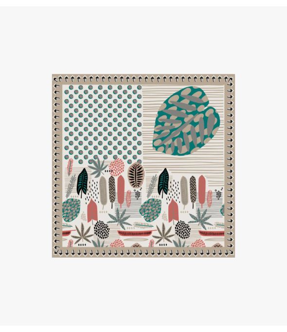 Pañuelo de seda para mujer FANI 65x65 cm - - Storiatipic