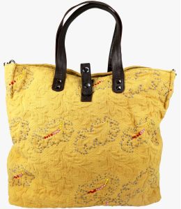 HAPPY - GAMME CITY Cotton Bag, Women's Leather 38x36x10/15cm Storiatipic - 3